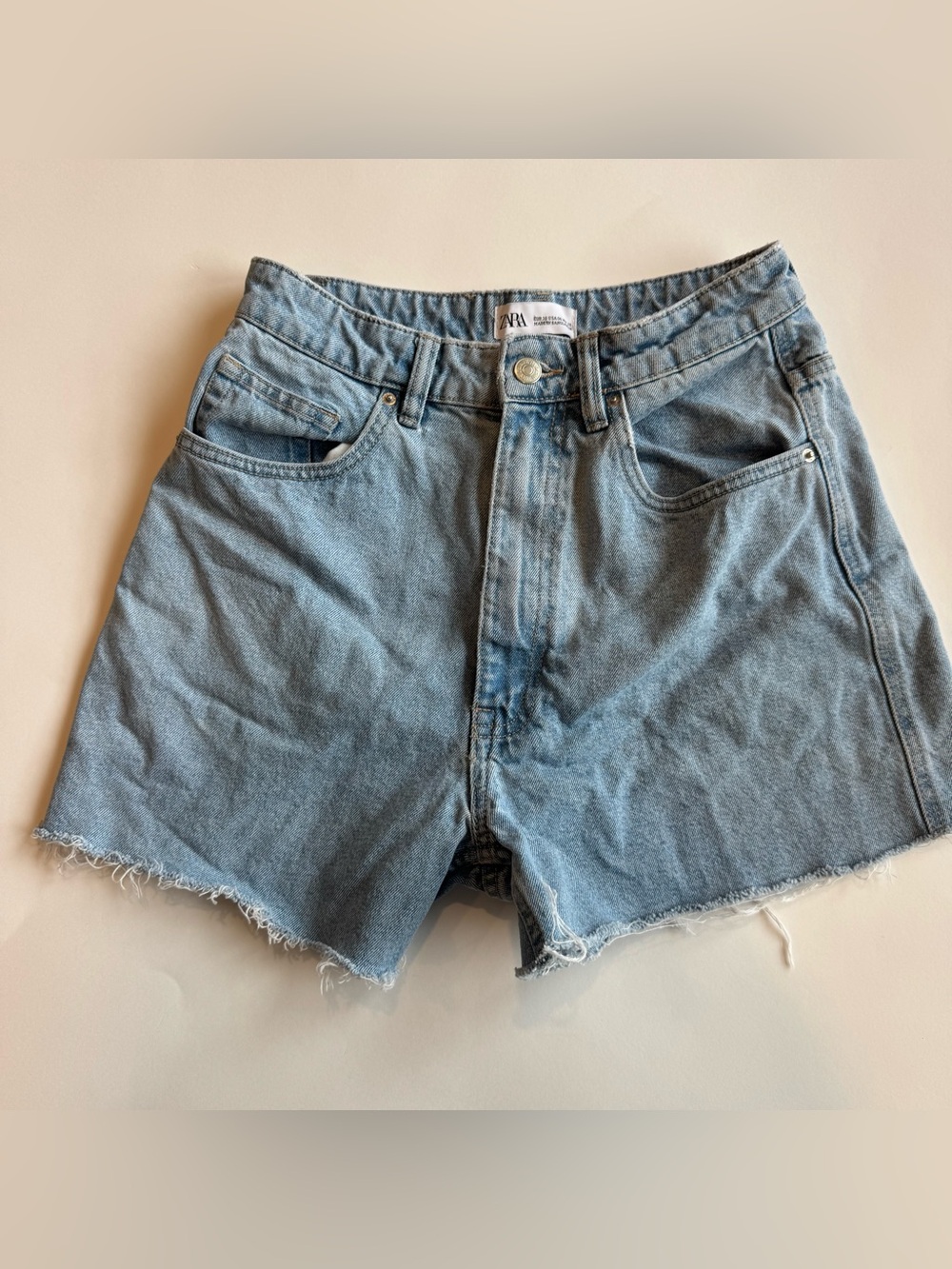 Zara Organic Cotton Cut off Boyfriend Shorts